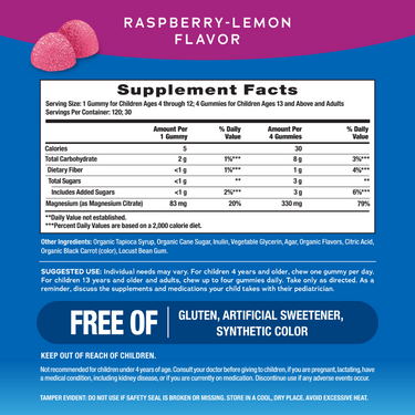 CALM Gummies Raspberry-Lemon Flavor, 120 Tasty Gummies