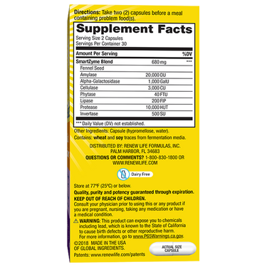 Gas Stop Fast Acting, 60 Vegan Capsules