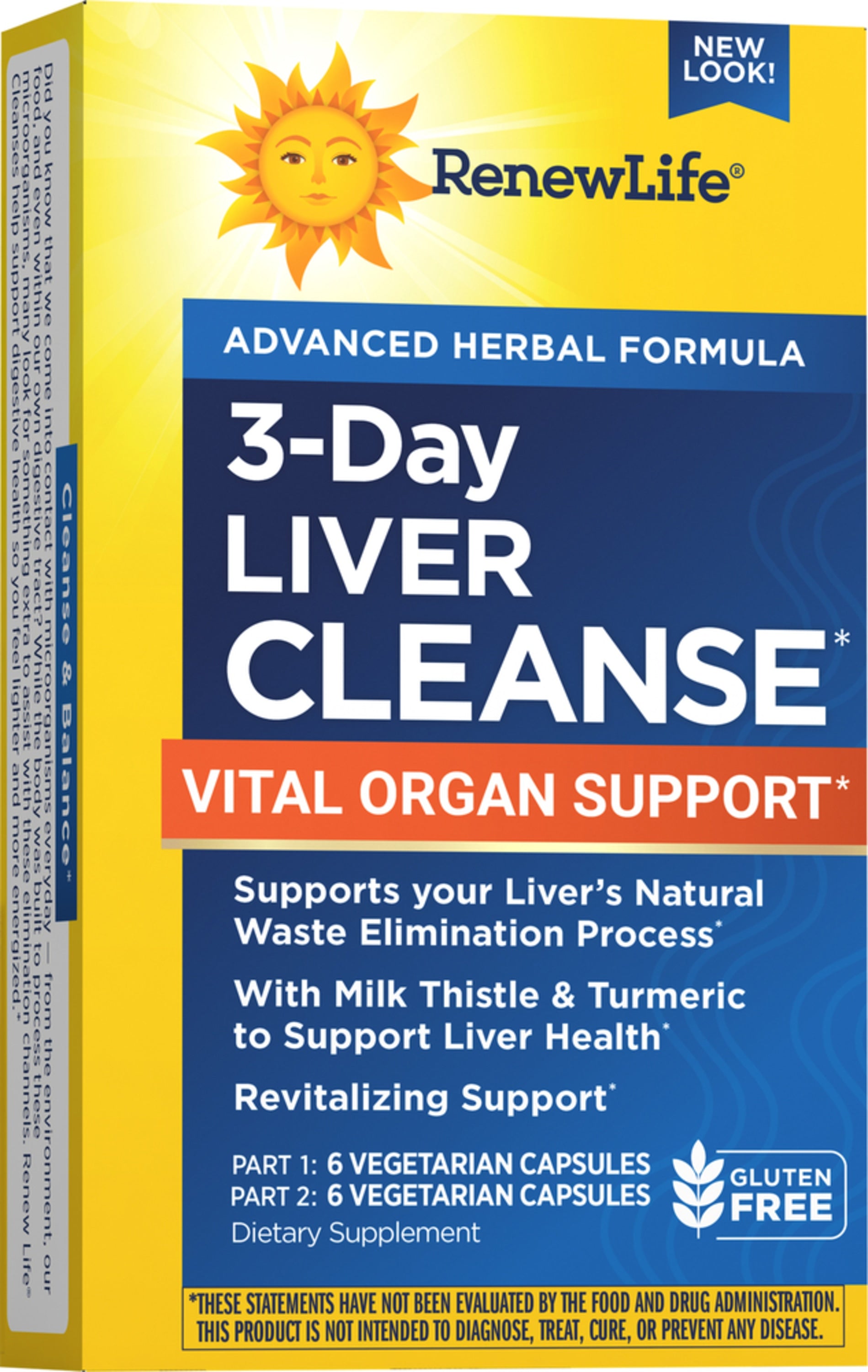 3 Day Liver Cleanse Vital Organ Support, 12 Vegetarian Capsules
