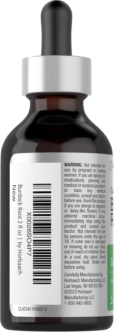 Burdock Root Liquid Extract Alcohol Free, 2 fl oz (59 mL) Dropper Bottle