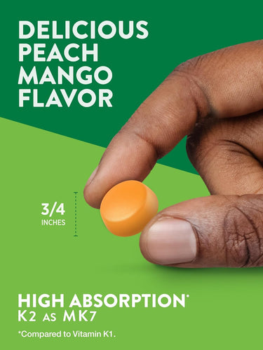 Vitamin D3 + K2 Complex (Peach Mango), 50 Gummies