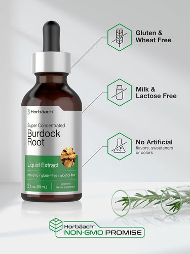 Burdock Root Liquid Extract Alcohol Free, 2 fl oz (59 mL) Dropper Bottle