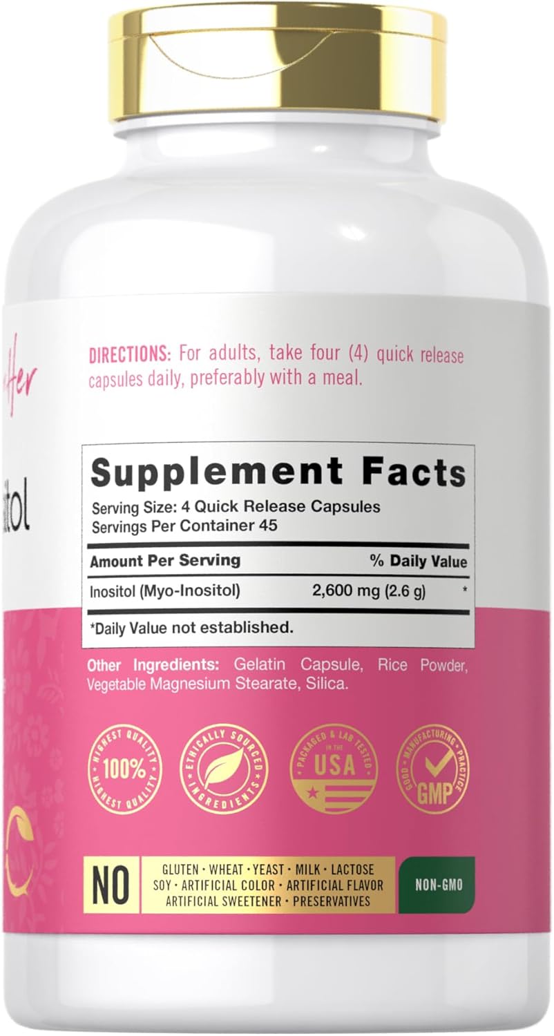 Myo-Inositol, 2600 mg (per serving), 180 Quick Release Capsules