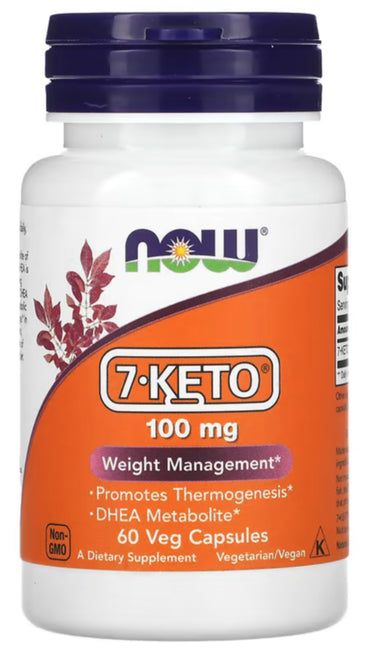 7-KETO 100 mg, supports weight management and promotes thermogenesis, DHEA metabolite. 60 veg capsules, Non-GMO, vegetarian/vegan.