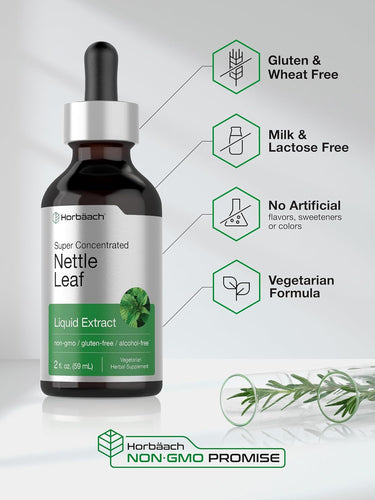 Nettle Leaf Liquid Extract Alcohol Free, 2 fl oz (59 mL) Dropper Bottle