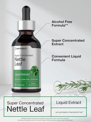 Nettle Leaf Liquid Extract Alcohol Free, 2 fl oz (59 mL) Dropper Bottle