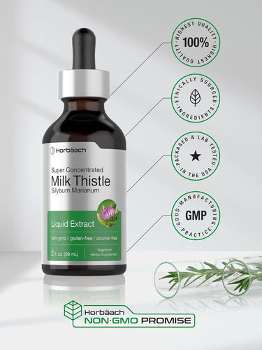 Milk Thistle Seed Liquid Extract Alcohol Free, 2 fl oz (59 mL) Dropper Bottle