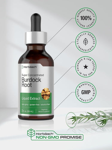 Burdock Root Liquid Extract Alcohol Free, 2 fl oz (59 mL) Dropper Bottle
