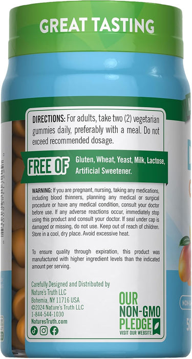 Vitamin D3 + K2 Complex (Peach Mango), 50 Gummies