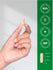 CL Marshmallow capsule held in a hand, measured against a ruler showing a length of 3/4 inch.