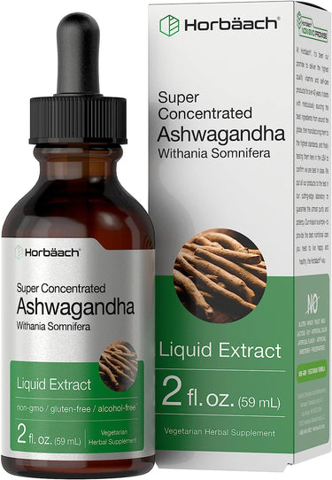 Ashwagandha Liquid Extract Alcohol Free, 2 fl oz (59 mL) Dropper Bottle