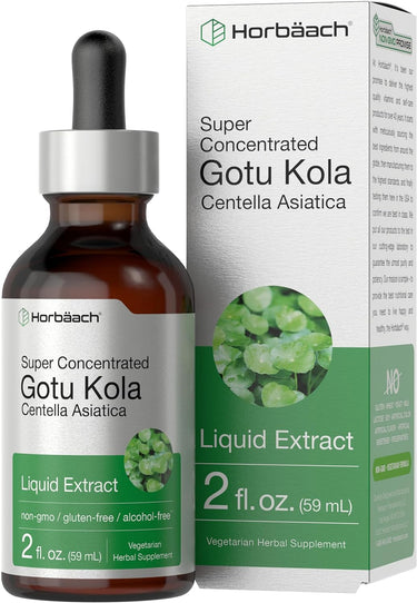 Gotu Kola Liquid Extract Alcohol Free, 2 fl oz (59 mL) Dropper Bottle