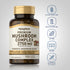 Mushroom Complex bottle with icons indicating Gluten & Wheat Free, Milk & Lactose Free, Soy Free, Non-GMO, and no artificials.