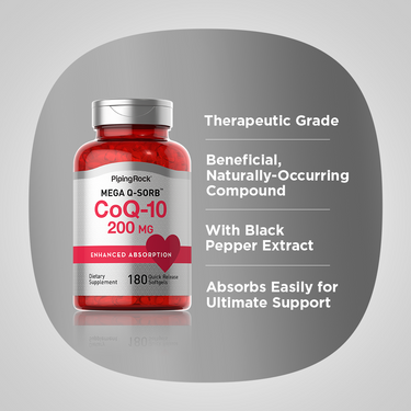 CoQ10, 200 mg, 180 Quick Release Softgels