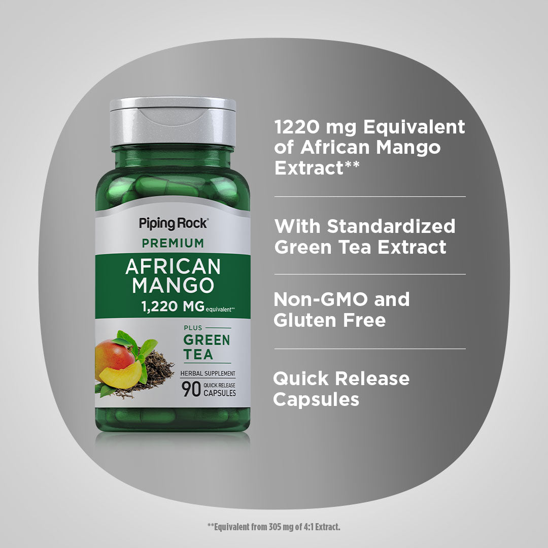 African Mango & Green Tea, 1220 mg, 90 Quick Release Capsules