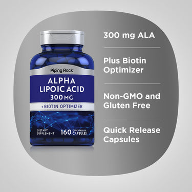 Alpha Lipoic Acid, 300 mg, 160 Quick Release Capsules