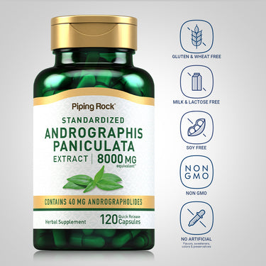Andrographis Paniculata Extract, 8000 mg, 120 Quick Release Capsules