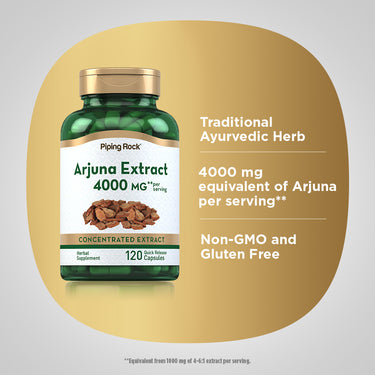 Arjuna Standardized Extract, 4000 mg (per serving), 120 Quick Release Capsules