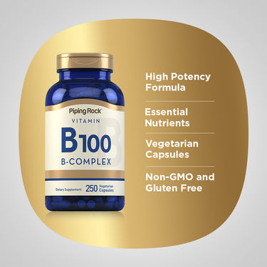 B-100 Vitamin B Complex, 250 Quick Release Capsules