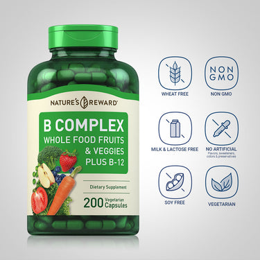 B Complex Whole Food Fruits & Veggies, 200 Vegetarian Capsules