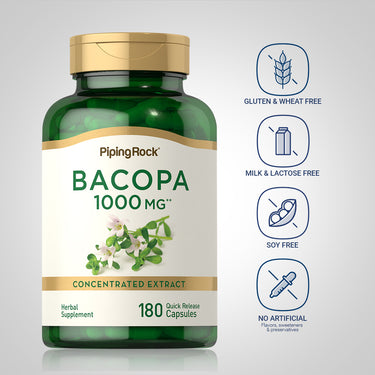 Bacopa Monnieri, 1000 mg, 180 Quick Release Capsules