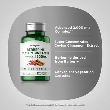 Berberine Ceylon Cinnamon Complex, 2000 mg, 120 Vegetarian Capsules