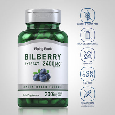 Bilberry Extract, 2400 mg (per serving), 200 Vegetarian Capsules