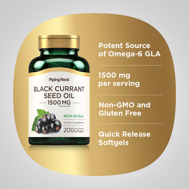 Black Currant Seed Oil, 1500 mg (per serving), 200 Quick Release Softgels