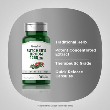 Butcher's Broom, 1250 mg (per serving), 120 Quick Release Capsules