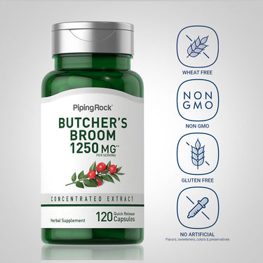 Butcher's Broom, 1250 mg (per serving), 120 Quick Release Capsules