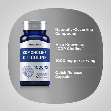 CDP Choline Citicoline, 1000 mg (per serving), 60 Quick Release Capsules