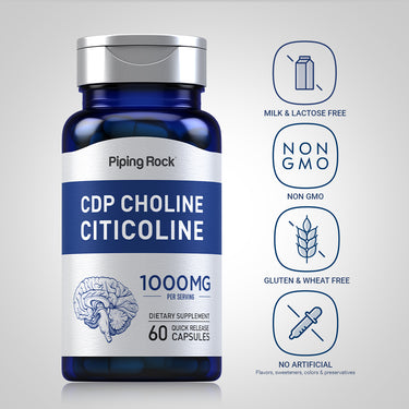 CDP Choline Citicoline, 1000 mg (per serving), 60 Quick Release Capsules
