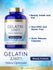 graphic stating Gelatin 2,160 mg per serving +Silica Optimizer, Beauty Formula, Beauty Inside and Out, Non-GMO and Gluten Free