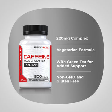 Caffeine Plus Green Tea, 220 mg, 300 Tablets