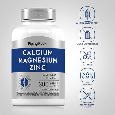 Calcium Magnesium Zinc (Cal 1000mg/Mag 400mg/Zn 15mg) (per serving), 300 Coated Caplets