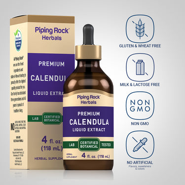 Calendula Liquid Extract, 4 fl oz (118 mL) Dropper Bottle