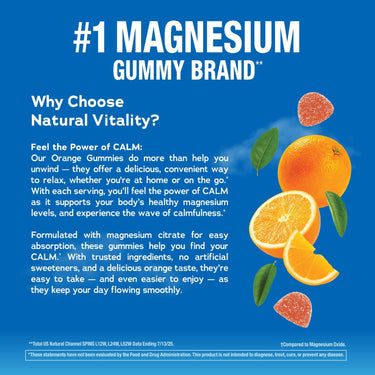 CALM Gummies Orange Flavor, 120 Tasty Gummies
