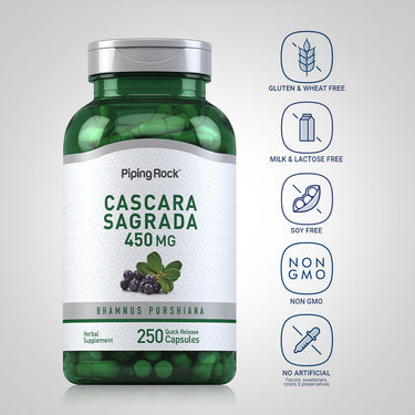 Cascara Sagrada, 450 mg, 250 Quick Release Capsules