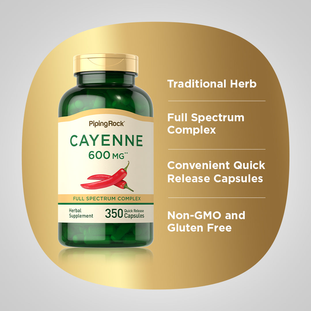 Cayenne, 600 mg, 350 Quick Release Capsules