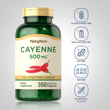 Cayenne, 600 mg, 350 Quick Release Capsules