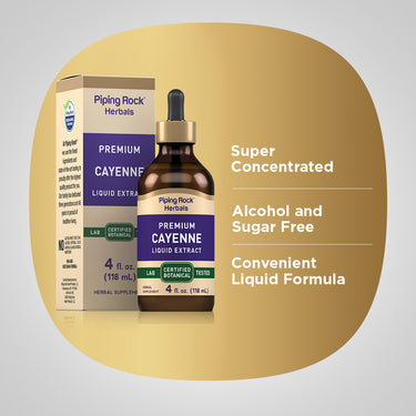 Cayenne Liquid Extract Alcohol Free, 4 fl oz (118 mL) Dropper Bottle