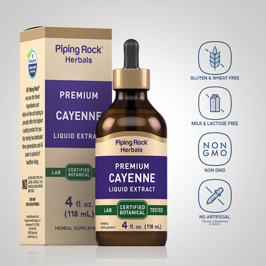 Cayenne Liquid Extract Alcohol Free, 4 fl oz (118 mL) Dropper Bottle