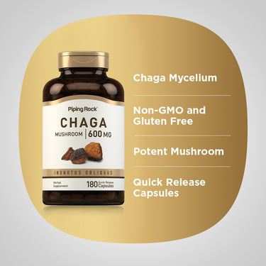 Chaga Mushroom, 600 mg, 180 Quick Release Capsules