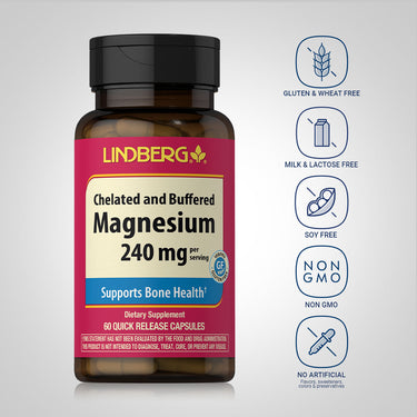 Chelated Magnesium, 240 mg (per serving), 60 Quick Release Capsules
