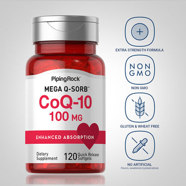 CoQ10, 100 mg, 120 Quick Release Softgels