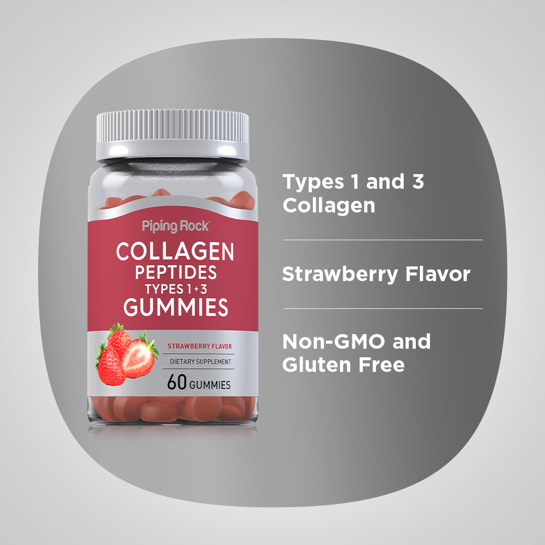 Collagen Type 1 & 3 (Strawberry), 60 Gummies