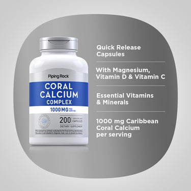 Ultra Coral Calcium Complex, 1000 mg (per serving), 200 Quick Release Capsules