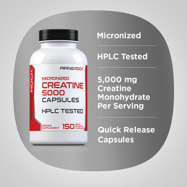 Creatine (Micronized), 5000 mg, 150 Quick Release Capsules