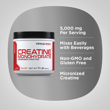 Creatine Powder (Micronized), 5000 mg, 1.1 lb (500 g) Bottle