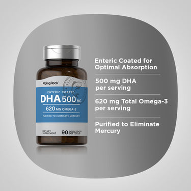 DHA Enteric Coated, 500 mg, 90 Quick Release Softgels